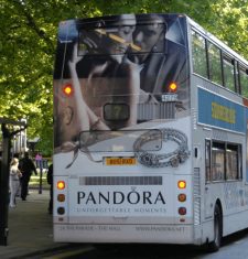 london bus advertising pandora mega rear